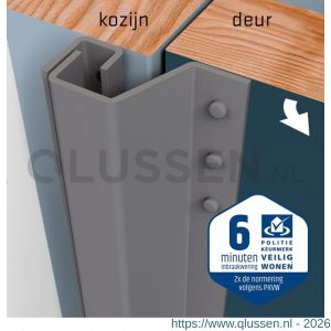 SecuStrip Plus achterdeur buitendraaiend terugligging 0-6 mm L 2300 mm RAL 9007 grijs aluminium 1010.170.057