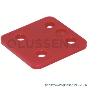 GB 34705 drukplaat zonder sleuf rood 5 mm 70x70 mm kunststof in zakverpakking 34705.B048