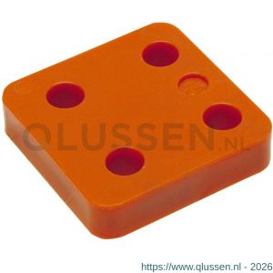 GB 34715 drukplaat zonder sleuf oranje 15 mm 70x70 mm kunststof in zakverpakking 34715.0048