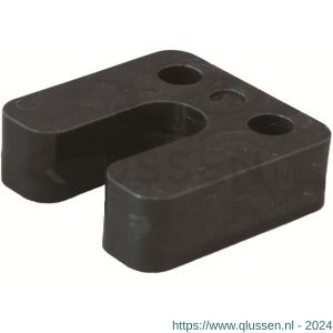 GB 34860 hogedrukplaat met sleuf 20 mm 70x70 mm zwart ABS in zakverpakking 34860.0048