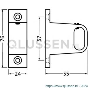 Hermeta 1042 garderobebuis steun midden Gardelux 1 type 2 naturel EAN sticker 1042-01E