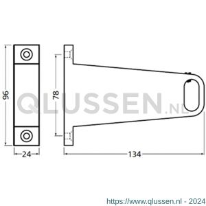 Hermeta 1050 garderobebuis steun eind Gardelux 1 type 3 nieuw zilver 1050-02