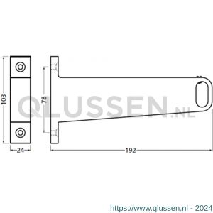 Hermeta 1071 garderobebuis steun eind rechts Gardelux 1 type 4 nieuw zilver EAN sticker 1071-02E