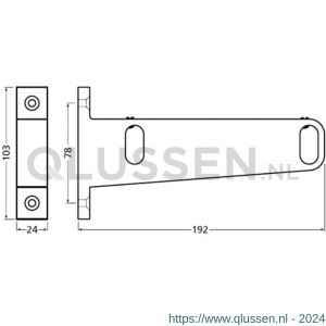 Hermeta 1080 garderobebuis steun eind links Gardelux 1 type 5 nieuw zilver 1080-02