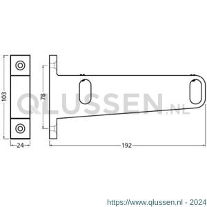 Hermeta 1081 garderobebuis steun eind rechts Gardelux 1 type 5 nieuw zilver EAN sticker 1081-02E