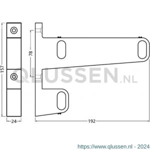 Hermeta 1090 garderobebuis steun eind links Gardelux 1 type 6 nieuw zilver 1090-02