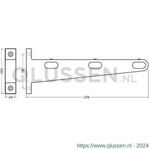 Hermeta 1131 garderobebuis steun eind rechts Gardelux 1 type 9 en 10 nieuw zilver 1131-02