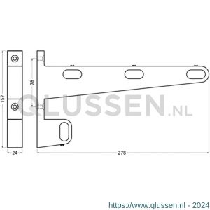 Hermeta 1140 garderobebuis steun eind links Gardelux 1 type 13 nieuw zilver 1140-02