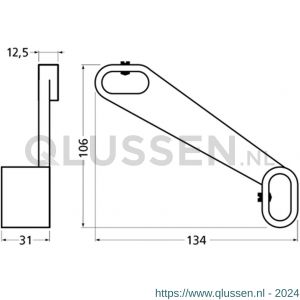 Hermeta 1161 garderobebuis beugel rechts Gardelux 1 type 9 zwart EAN sticker 1161-70E