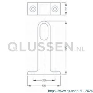 Hermeta 1190 garderobebuis plafondbevestiging steun eind Gardelux 1 naturel 1190-01