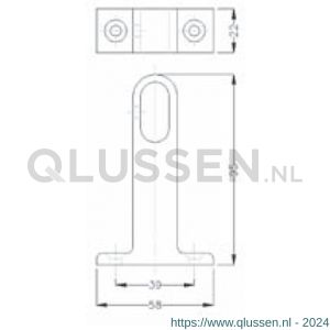 Hermeta 1192 garderobebuis plafondbevestiging steun midden Gardelux 1 nieuw zilver EAN sticker 1192-02E