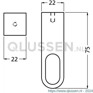 Hermeta 1194 garderobebuis plafondbevestiging steun eind Gardelux 1 type 1 zwart 1194-18