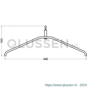 Hermeta 1260 garderobe kledinghanger kogel Gardelux 1 voor garderobebuis 1011 nieuw zilver 1260-02