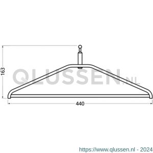 Hermeta 1261 garderobe kledinghanger kogel Gardelux 1 voor garderobebuis 1011 nieuw zilver EAN sticker 1261-02E