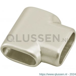 Hermeta 1280 garderobebuis T-stuk horizontaal Gardelux 1 buis 1010 nieuw zilver EAN sticker 1280-02E