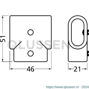 Hermeta 1280 garderobebuis T-stuk horizontaal Gardelux 1 buis 1010 zwart EAN sticker 1280-70E