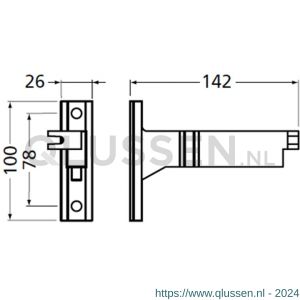 Hermeta 2091 garderobebuis steun Gardelux 2 wit 2091-79