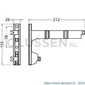 Hermeta 2092 garderobebuis steun Gardelux 2 wit 2092-79