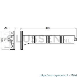 Hermeta 2093 garderobebuis steun Gardelux 2 RAL 9011 zwart 2093-70