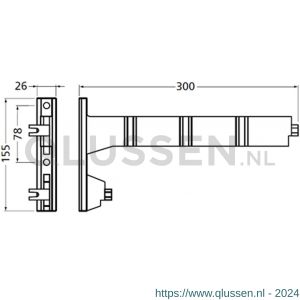 Hermeta 2094 garderobebuis steun Gardelux 2 wit 2094-79