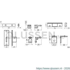 Hermeta 2150 garderobelijst T-verbinder Gardelux 2 lijst 2000 blank 2150-96