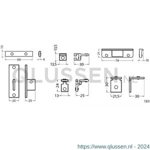 Hermeta 2156 garderobe koppelplaat Gardelux 2 voor profiel 2005 blank 2156-96