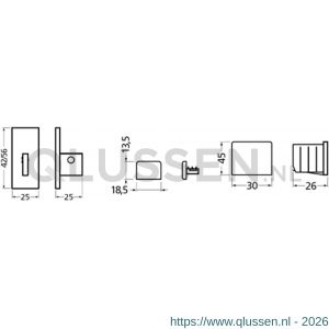 Hermeta 2161 garderobelijst eindstop Gardelux 2 lijst 2001 zwart 2161-18