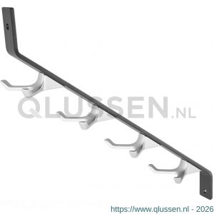 Hermeta 2350 garderobe hakenstrip Gardelux 2R zwart en haken naturel 2350-21