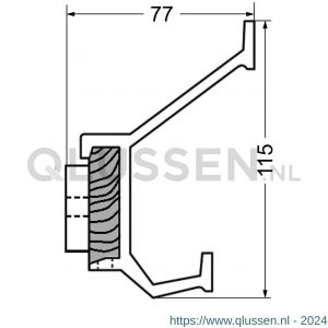 Hermeta 2684 wand garderobe kapstok serie A 7-haaks hout winkelverpakking 2684-36W