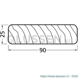 Hermeta 3007 zitbank zitdeel hout 90x25 mm meranti hardhout per meter 3007-99M