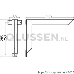 Hermeta 3061 steun voor zitbank Gardelux type 1 zwart 3061-70