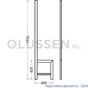 Hermeta 3075 zitbank banksteun Gardelux type 5 Gardelux vrijstaand zwart 3075-70