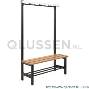 Hermeta 3085 zitbank Gardelux type 5 115 cm houten zitting met schoenenrek zwart 3085-70