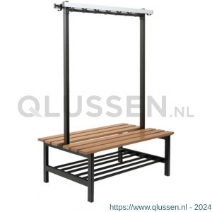 Hermeta 3090 zitbank Gardelux type 6 115 cm houten zitting met schoenenrek zwart 3090-70