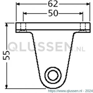 Hermeta 3522 leuninghouder zadel voor vlakke leuning nieuw zilver 3522-02