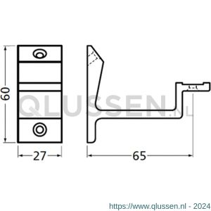 Hermeta 3540 leuninghouder vlakzadel opschroevend naturel EAN sticker 3540-01E