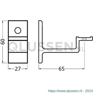 Hermeta 3541 leuninghouder vlakzadel stokschroef nieuw zilver 3541-02