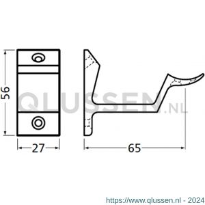 Hermeta 3542 leuninghouder holzadel opschroevend naturel EAN sticker 3542-01E