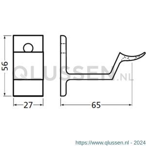 Hermeta 3543 leuninghouder holzadel stokschroef mat naturel 3543-11