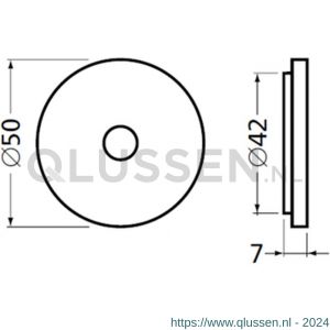 Hermeta 3564 leuninghouder rozet 60 mm met gat 8,5 mm naturel EAN sticker 3564-01E