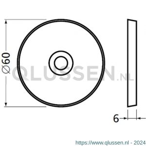 Hermeta 3566 leuninghouder rozet 82 mm met gat 8,5 mm naturel 3566-01