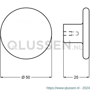 Hermeta 3755 meubelknop rond 50 mm zwart EAN sticker 3755-70E