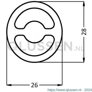 Hermeta 3850 koker doorvalbeveiliging rond-ovaal 28x26x3 mm aluminium wit per meter 3850-79M