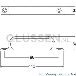 Hermeta 4231 hand- en meubelgreep 96 mm opschroevend mat zwart 4231-18