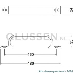 Hermeta 4233 hand- en meubelgreep 160 mm opschroevend mat zwart 4233-18