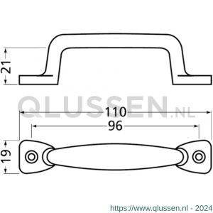 Hermeta 4250 hand- en meubelgreep 110 mm opschroevend nieuw zilver EAN sticker 4250-02E