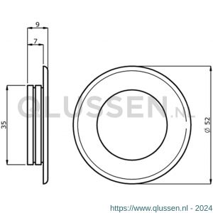 Hermeta 4554 schuifdeurkom rond 52 mm bieuw zilver EAN sticker 4554-02E