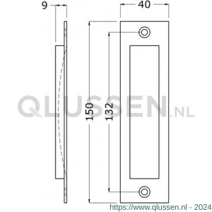 Hermeta 4558 schuifdeurkom 150x40 mm recht zwart 4558-70