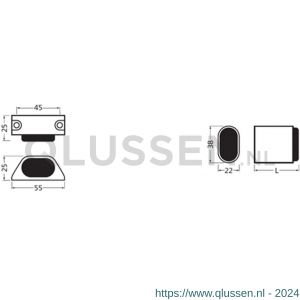 Hermeta 4709 losse buffer ovaal zwart 4709-80