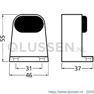 Hermeta 4730 deurbuffer vloer 55 mm naturel EAN sticker 4730-01E